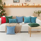 decorUhome Soft Chenille Throw Pillow Covers 26x26 Set of 2 Christmas Red - Image 6