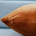 JUSPURBET 28x28 Euro Velvet Throw Pillow Covers Set of 2,Rust - Image 6
