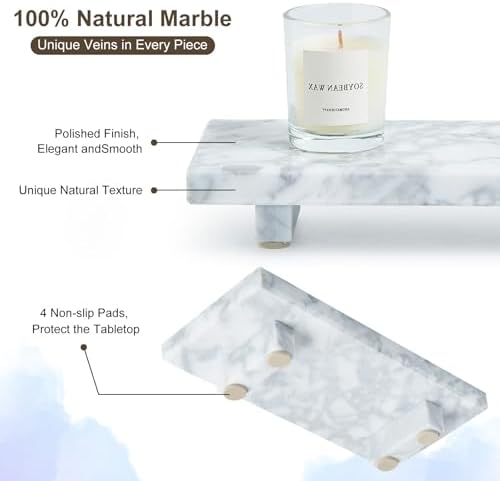 Natural Marble Tray Pedestal Stand, Stone Riser for Bathroom, Kitchen Sink - Image 3