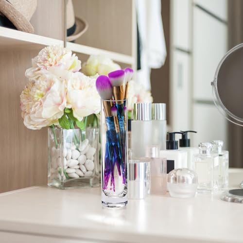 12 Pack 7.5 Inch Glass Cylinder Bud Vases for Centerpieces Clear Slim Flower Vases Tall Glass Cylinder Vase Small Vase for Single Rose Vases Bulk, Home Aesthetic Desk Decor - Image 6