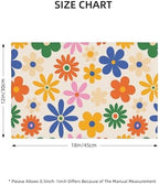 70s Placemats Set of 6, Boho Botanical Floral, Kitchen Decor Dinner Indoor Vintage Hippie Chic Table Runner, 12x18 Inches - Image 2