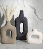DREAMLOOM Ceramic Vase Set of 3, Black by dreamloom