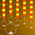 5 Pcs Marigold Garland 4 Ft Lotus Candle Holder Diwali Pooja by Tianxunewtig
