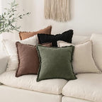 MIULEE Linen Decorative Fall Euro Throw Pillow Covers Dark Coffee 28x28 - Image 5