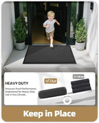 Color&Geometry Outside Welcome Front Door Mat, 24"x36" Black Grey - Image 6
