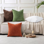 decorUhome Soft Chenille Brown Throw Pillow Covers 26X26 Set of 2 - Image 7
