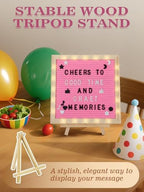 10"×10" Felt Letter Board with LED Lights & Stand, First Day of School Sign - Image 3