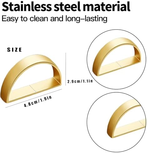 80 Pcs Gold Napkin Rings - Metal Napkin Ring(Semicircle) - Image 2