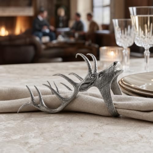 Vagabond House Elk Head Napkin Ring - Solid Pewter Napkin Ring for Lodge Style Decor - Rustic Table Accessory - 5.5" Long x 4" Tall - Image 6