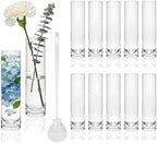 7.48 inch Tall Vases for Flowers,12PCS Glass Cylinder Vase,Bud Vase by Brajttt