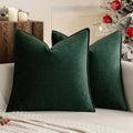 MIULEE Decorative Army Green Velvet Euro Sham Throw Pillow Covers 26x26 in by MIULEE