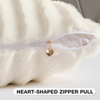 FUTEI Pack of 2 Faux Mink Fur Throw Pillow Covers 26x26 Inch, Cream White - Image 3