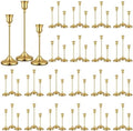 60 Pack Brass Metal Taper Candle Holders Set,Vintage Metal Candlestick by VZZNN