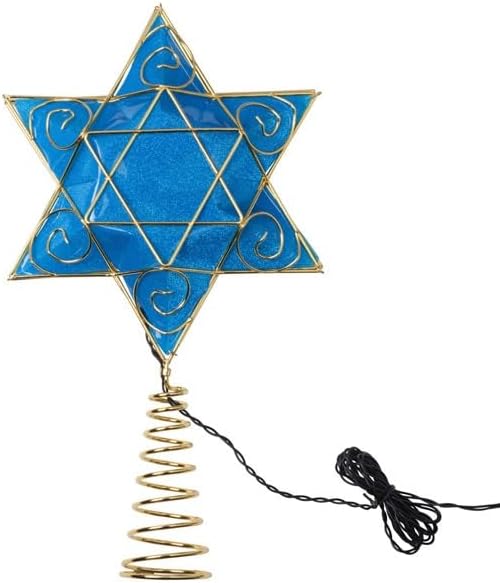 Kurt Adler 13" Battery-Operated Deluxe Hanukkah Tree Topper - Image 5