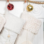 BHD BEAUTY Bohemian Style Christmas Stocking Set of 6 Tassel Xmas Stocking Boho Macrame Decorations Farmhouse Mantel Hanging Ornament for Xmas Holiday Party - Image 5