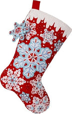 Bucilla Felt Applique 18" Stocking Making Kit, Frosty Flurries, Perfect for DIY Arts and Crafts, 89735E by Bucilla