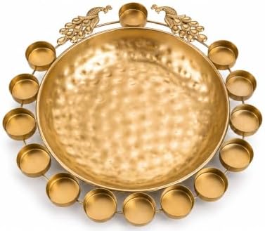 DIYANA IMPEX Urli Bowl for Diwali Decoration, Floating Flower Bowl, Decorative Bowl for Pooja, Festivals and Home Decor Christmas, Pooja, Festival, Wedding (Peacock) - Image 6