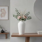 White Ceramic Vase for Centerpiece - 11 Inch Large Modern Boho Vase for Pampas Grass, Minimalist Decorative Flower Vases for Home Decor, Kitchen, Entryway, Mantel, Wedding Decor - Image 6