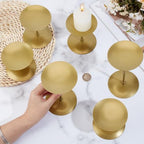 12Pcs Gold Pillar Candle Holders, Metal Pillar Candle Stand - Image 3