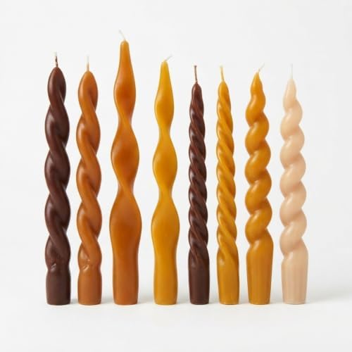 Conelist 8 Pcs Fall Twist Candles 7.87'' Thanksgiving Taper Candles by Conelist