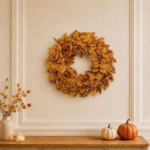 20 Inch Fall Wreaths for Front Door, Autumn Leaves Outdoor Wreaths - Image 5