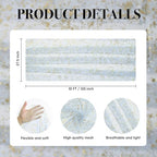 Artoid Mode 3PC Gold Gauze Light Blue Table Runner 120 Inch 10FT, Glitter Metallic Foil Sheer Dining Wedding Anniversary Holiday Birthday Table Decor for Home Party - Image 7