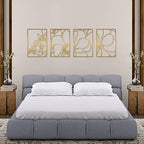 Glamativity 4 Pack Gold Wall Art, Flower Minimalist Single Line Art, Real Metal Nature Floral Abstract Wall Decor for Kitchen Bedroom Living Room - Image 2