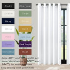 KOUFALL White Curtains for Living Room,84 Inches Long Room Darkening Extra 72 Inch Wide Semi Blackout Grommet Thermal Insulated Bedroom Curtains Drapes 84 Inch Length 2 Panels Set - Image 2