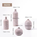 Ceramic Vase Set of 4, Classic Stone Style Small Vases Home Decorations for Table Shelf Office Centerpieces Decor - Image 3