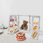 Wooden Cupcake Stand, 3 Tier Cupcake Serving Tray Display Stand, Height-Adjustable, Detachable Trays, Dessert Stands for Party, Birthday, Wedding, Events, Baby Shower (White) - Image 4