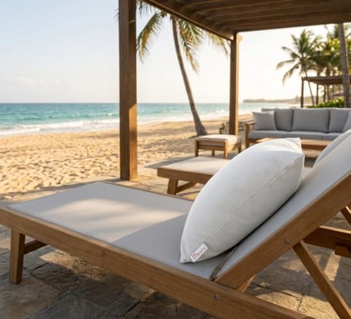 Outdoor/Indoor Sunbrella Throw Pillows Square Set of 2 Pieces 24 inch x 24 inch Canvas Canvas - Cover Only, Insert Not Included - Image 4