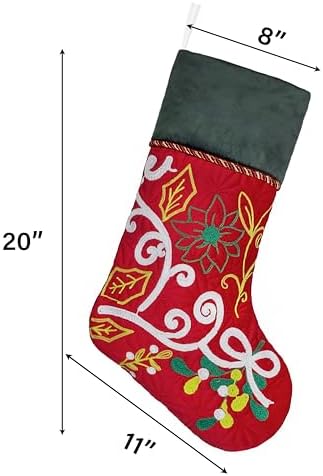 BHD BEAUTY 2026 New Christmas Stocking Red and Green Customized for Family Decorations Hanging Ornament 7 Pack - Image 2