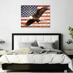 HomeifHue July 4th Patriotic Canvas Wall Art 4th of July USA Decorations American Flag Painting Picture Eagle Pictures for Wall Decor Independence Day Home Decor（F3 16x24in） - Image 5