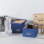 Soul & Lane - Blue Stacking Storage Boxes with Label Holders, Set of 2 - Image 3