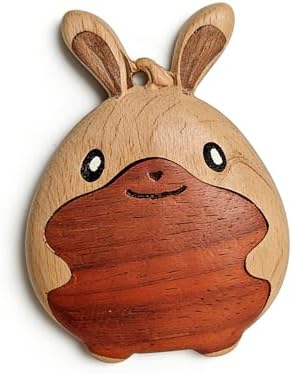 Hand-carved Sculptures, Chinese Zodiac Wooden Carvings, Hand-Carved Wood Sculptures for Home Decor & Gift(Rabbits) by Unknown