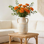 Ceramic Flower Vase, 10.6" Rustic Farmhouse Decorative Vase, Wide Ceramic Pottery Vase for Fresh Flowers, Pampas Grass, Living Room, Fireplace Mantel, Table and Shelf Decor - Image 7