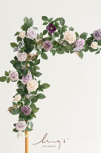Ling's moment 5 FT Purple Artificial Flower Garland - Image 3