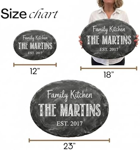 Personalized Family Kitchen Name Sign, Custom Faux Slate Chalkboard Plaque, Flat MDF Board with Realistic 3D Stone Print (Not Real Slate), Rustic Farmhouse Wall Decor for Dining Room - Image 5