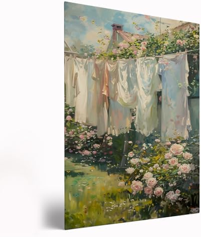 Laundry Room Art,Rustic Farmhouse Laundry Room Art,Garden Clothesline Print,Vintage Laundry Day Print,Palisade Laundry Picture,Vintage Farmhouse Decor,Modern Farmhouse Decor24x36inch Framed Art by Unknown