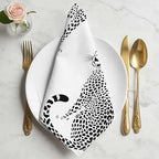 Black Leopard Prints Cloth Napkins Set of 8, Holiday Napkins for Baby Shower, Modern Simple Wildlife Spots Texture Washable Reusable Dinner Napkin for Cocktail Wedding Party, 20 x 20 Inch - Image 2