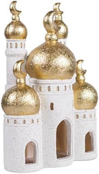 Mubarak Mosque Castle Sculpture, White and Gold, 10.24x7.09x3.54 - Image 2