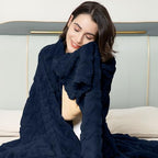 Aganear Fleece Throw Blanket for Couch Sofa 60"x80" Navy - Image 2