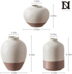 DN DECONATION Flower Vase Set of 3, Small Ceramic Vase Farmhouse Home Decor - Image 3