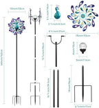 Peacock Wind Spinners Outdoor Kinetic Turquoise Green Garden Yard Art - Image 2
