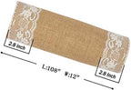 MDS 5 PCS 100% Natural Burlap Table Runners 12" x 108" with Lace, Rustic Farmhouse Country Vintage Boho Jute Runner for Wedding Reception Birthday Party Home Kitchen Dining Coffee Table Decoration - Image 4