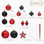 Valery Madelyn 100ct Christmas Tree Decorations Variety Ball Ornaments Set - Image 4