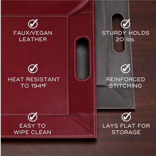 2-in-1 Serving Tray & Placemat | Faux Leather & Reversible - Image 6