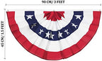 American Flag Bunting Patriotic Pleated Fan Flag USA Flags with Brass Grommets and Zip Ties for 4th of July Memorial Day Decoration Outdoor (5, 1.5x3 Feet) - Image 2