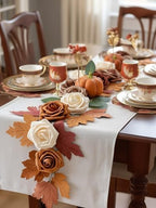 InnoGear Artificial Flowers, 50 Pcs Shades of Earth Tones Foam Fake Roses Bulk with Stems for Autumn Fall Decoration DIY Wedding Bouquets Centerpieces Bridal Shower Party Christmas Tree - Image 5