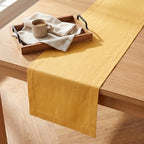 Solino Home 100% Pure Linen Dining Table Runner Yellow, Fete 14 x 144 in - Image 3
